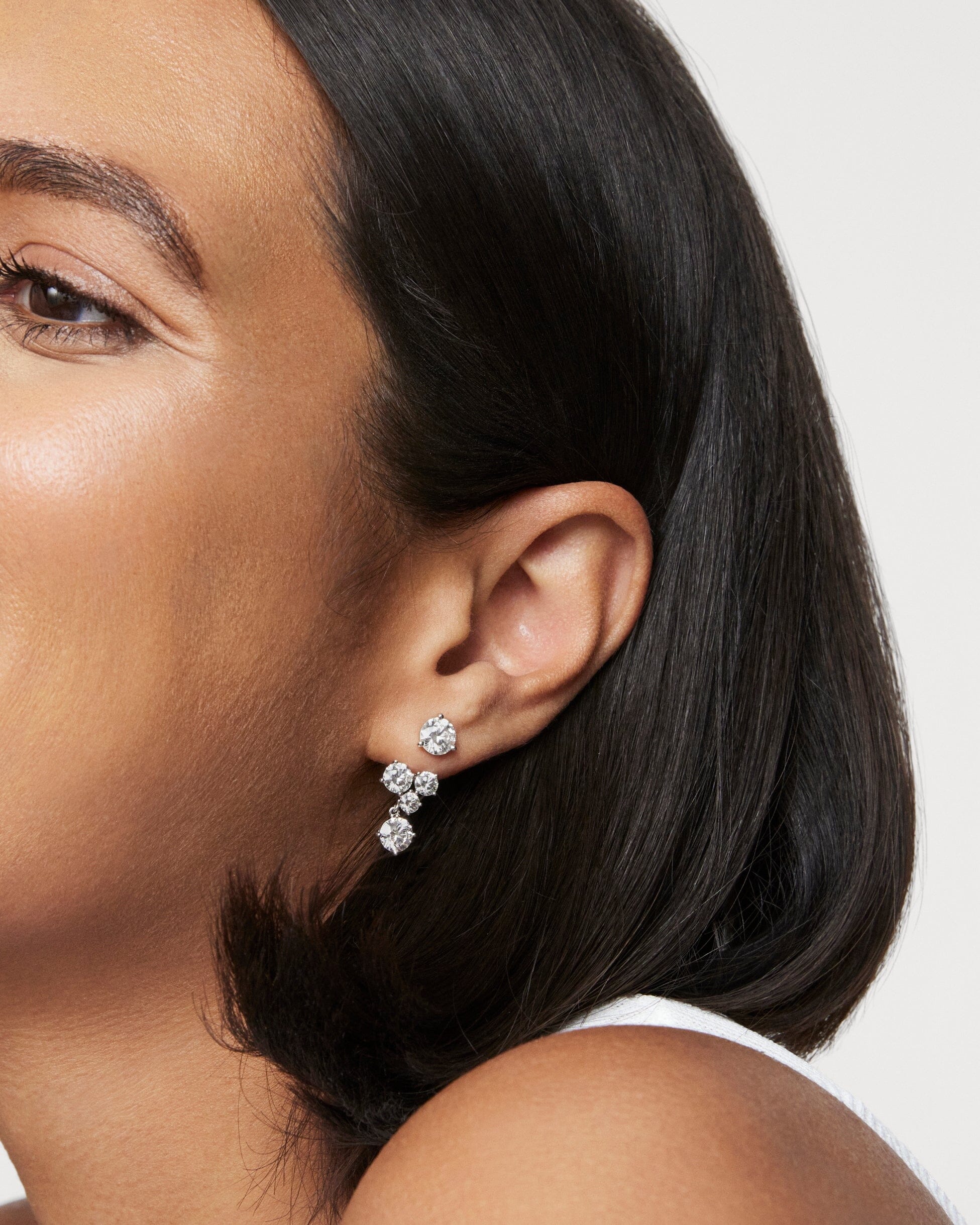 The Round Brilliant Cluster Ear Jackets