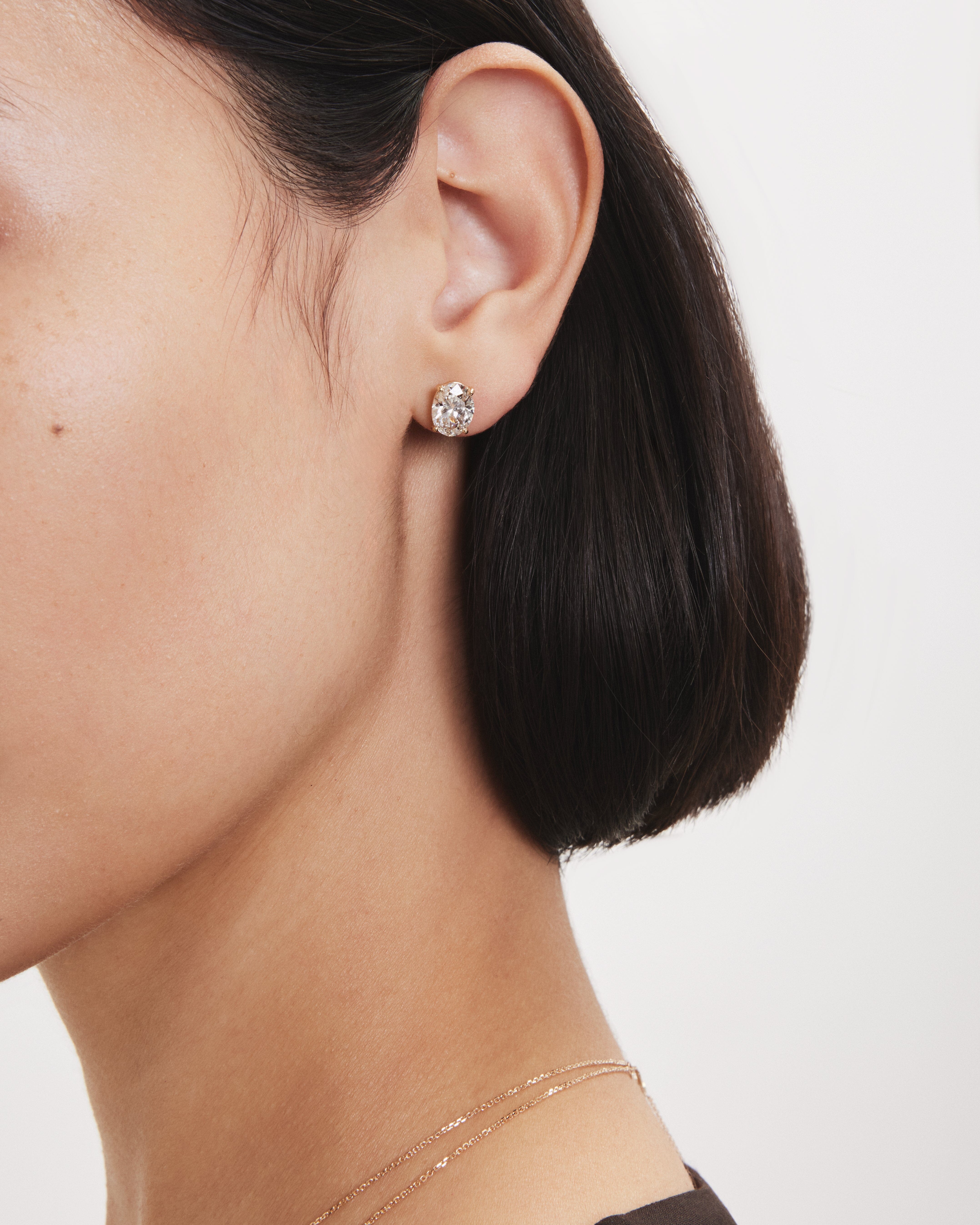 The Oval Solitaire Studs