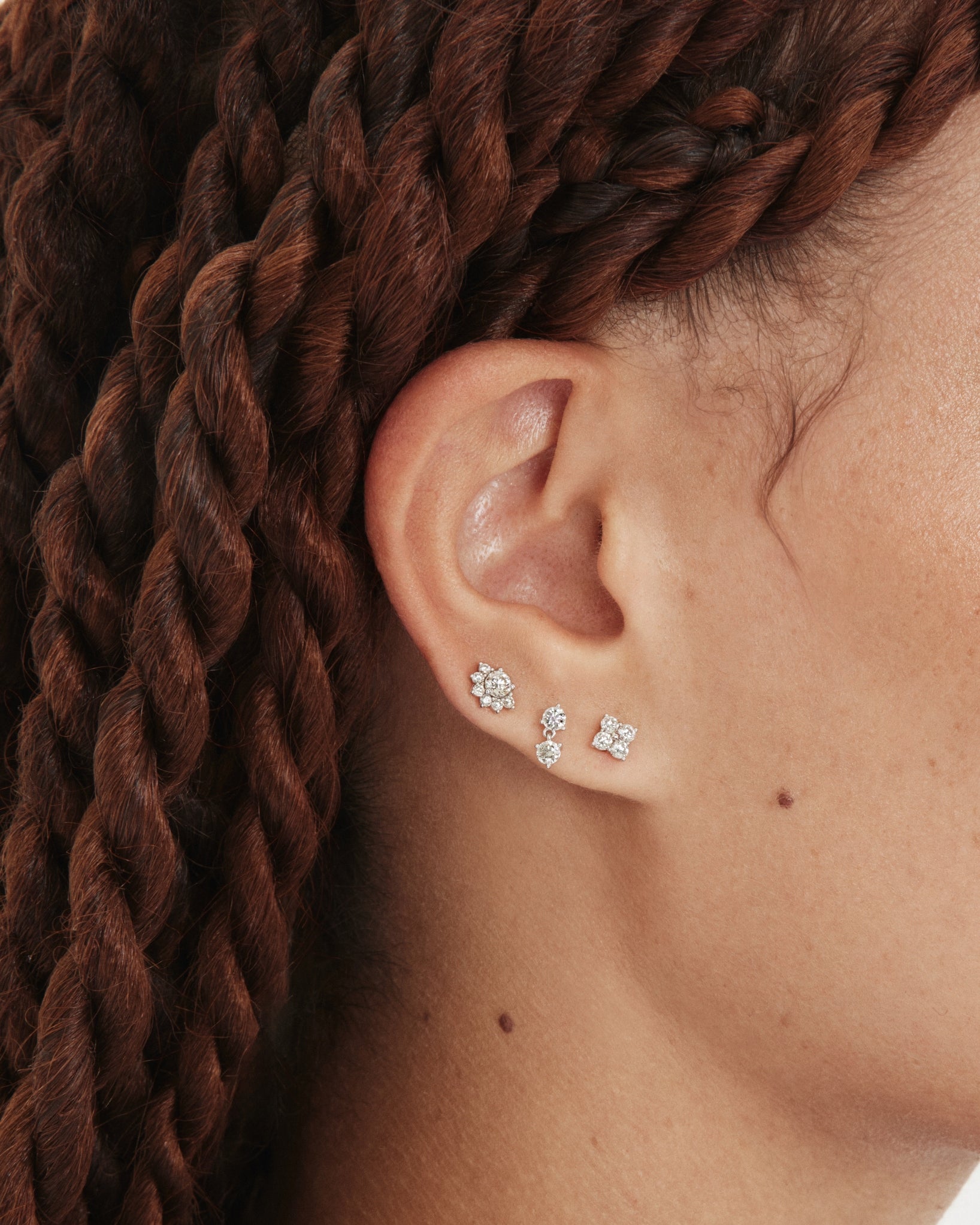 The Mini Quatrefoil Single Stud