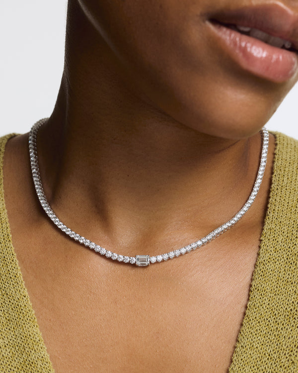 The Emerald Tennis Necklace Necklaces Lightbox Jewelry 