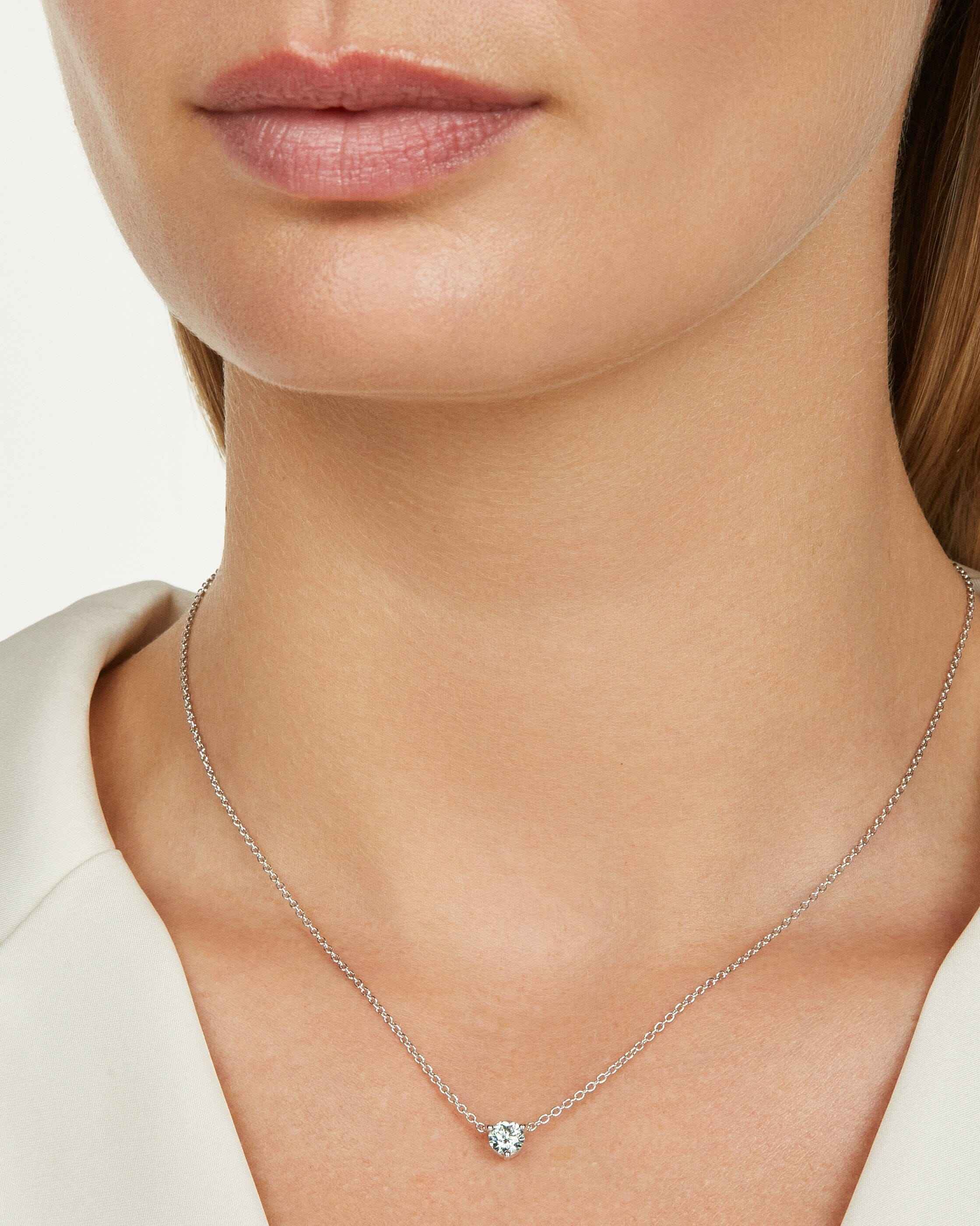 The Blue Round Brilliant Solitaire Pendant