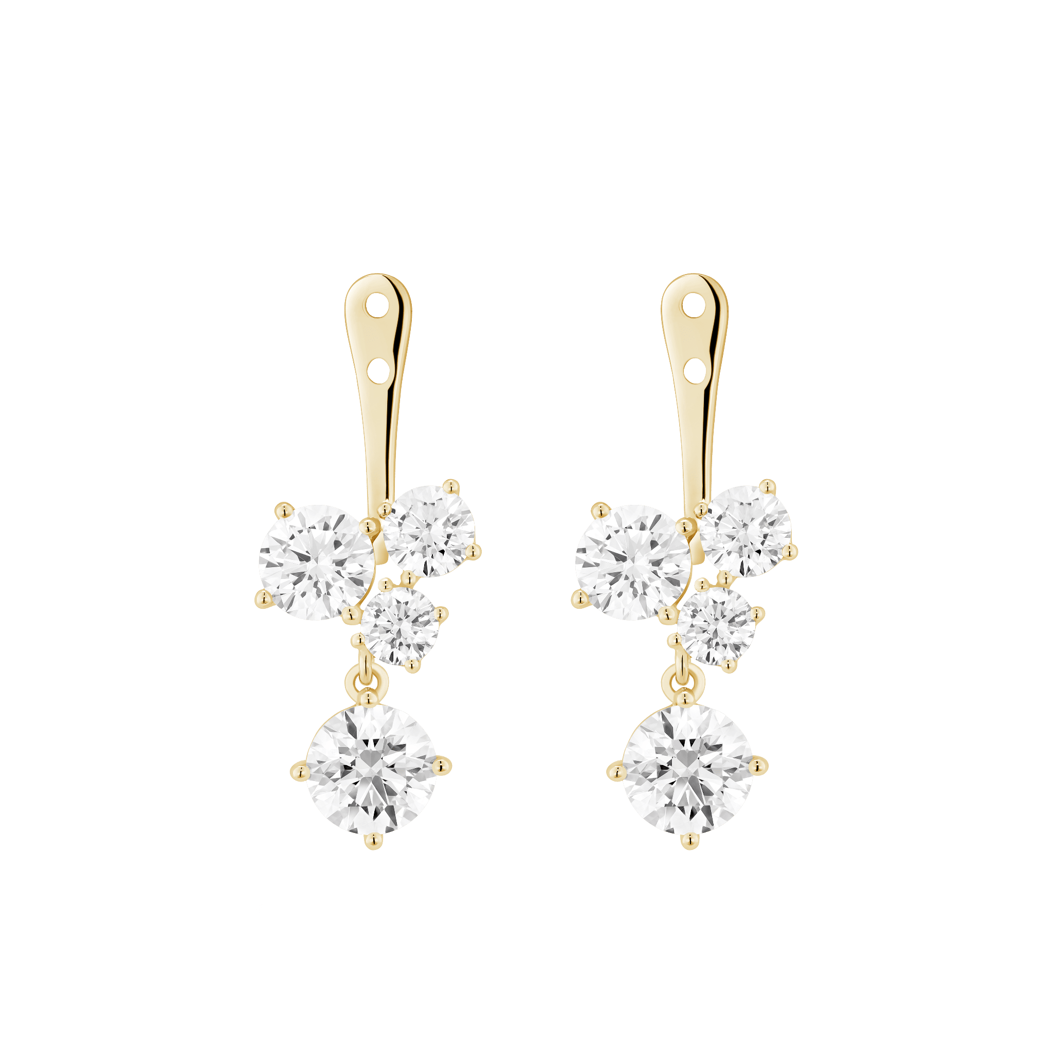 The Round Brilliant Cluster Ear Jackets