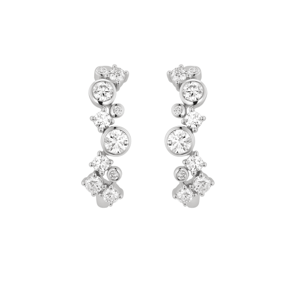 Front view of the white gold downtown hoops