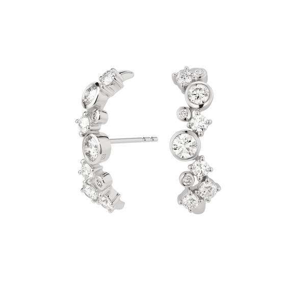 Side view of the white gold downtown hoops