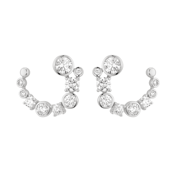 Front view of the white gold Hawthorne  Hoops