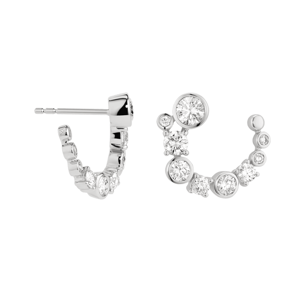 Profile view of the white gold Hawthorne  Hoops