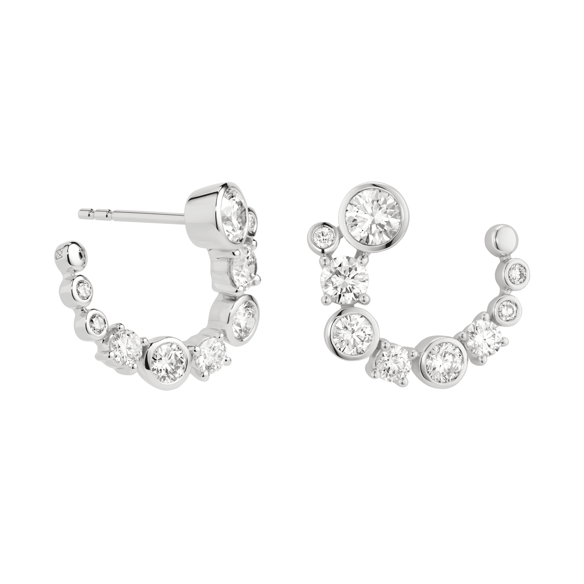 Side view of the white gold Hawthorne  Hoops