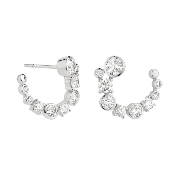 Side view of the white gold Hawthorne  Hoops