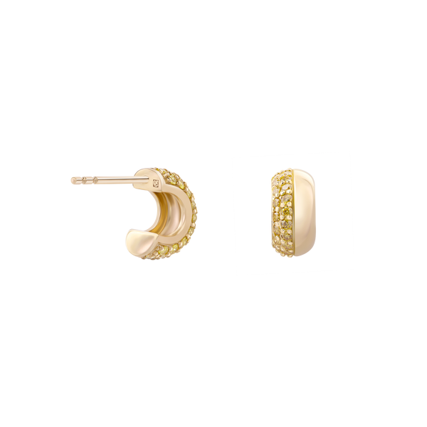 The Soleil Half Pavé Huggie Hoops