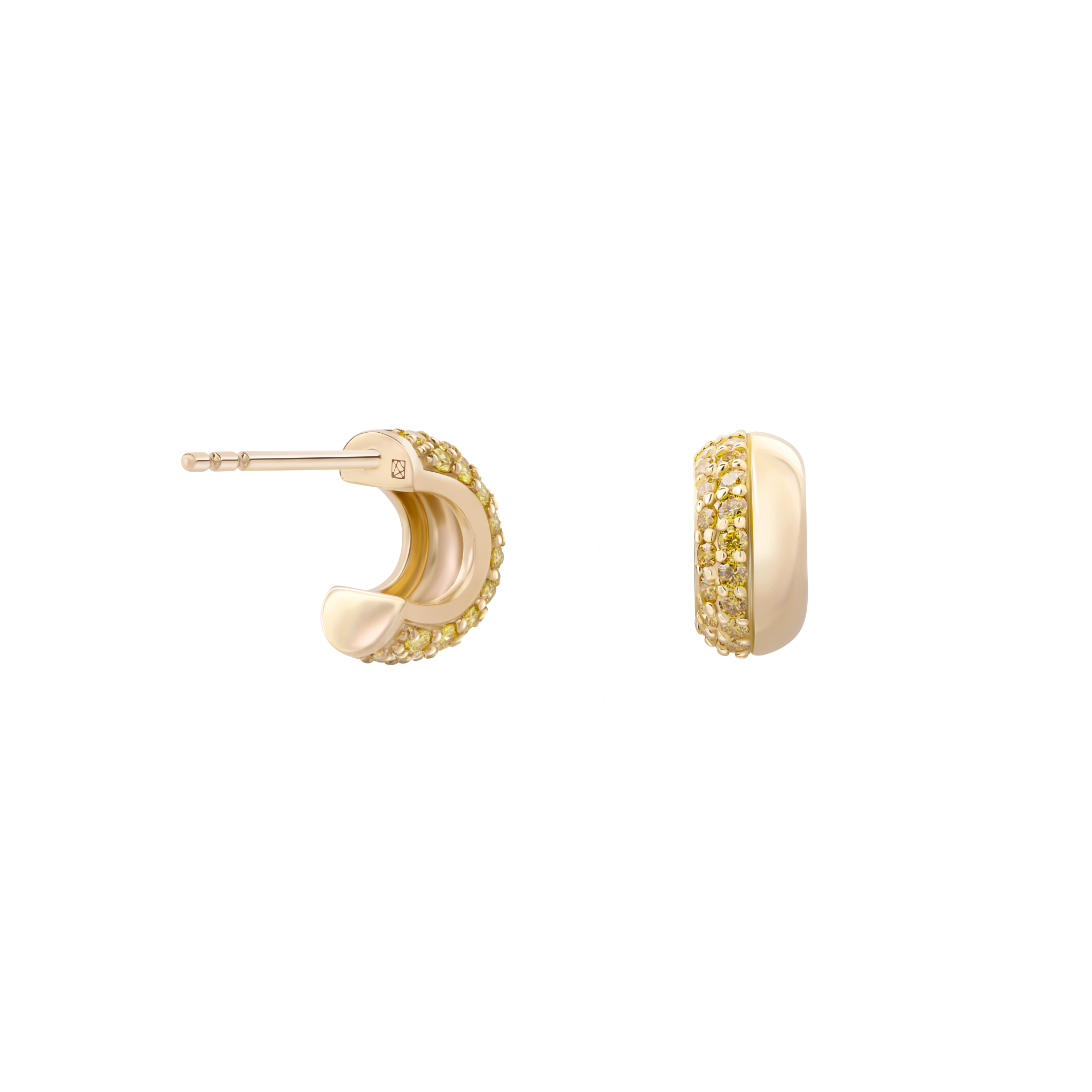 The Soleil Half Pavé Huggie Hoops