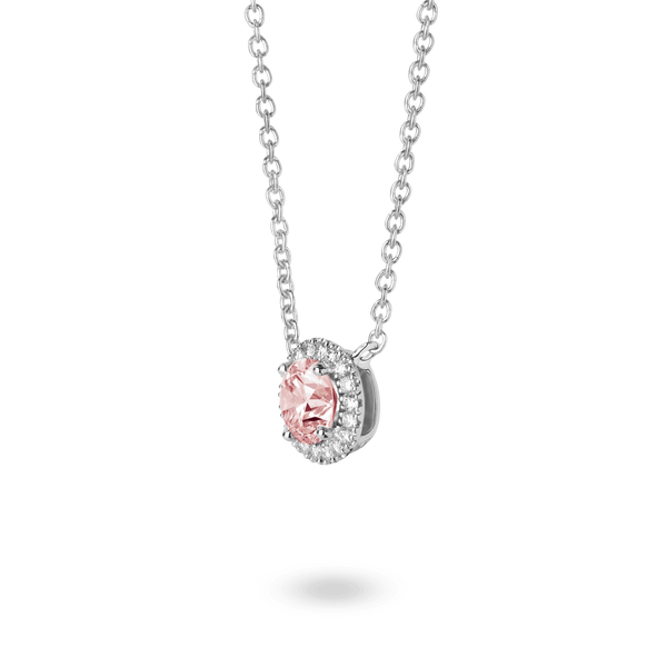 Lab-Grown Diamond 1ct. tw. Halo 14k Gold Pendant | Pink - #Lightbox Jewelry#