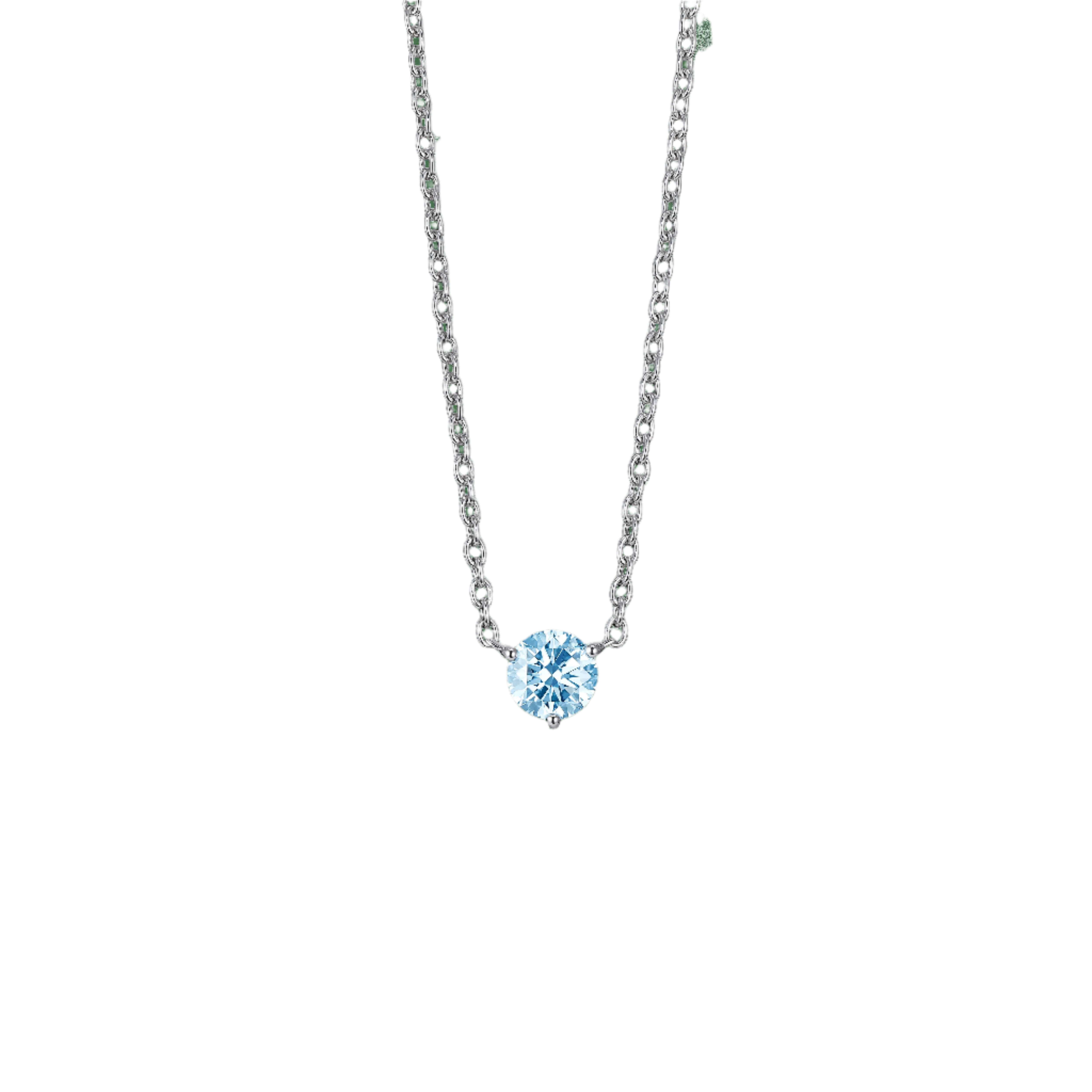 The Blue Round Brilliant Solitaire Pendant