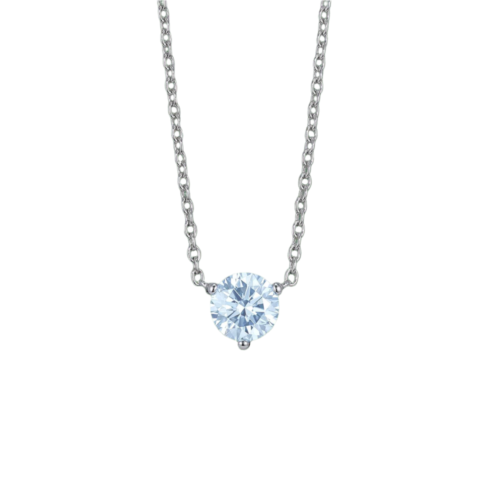 The Blue Round Brilliant Solitaire Pendant