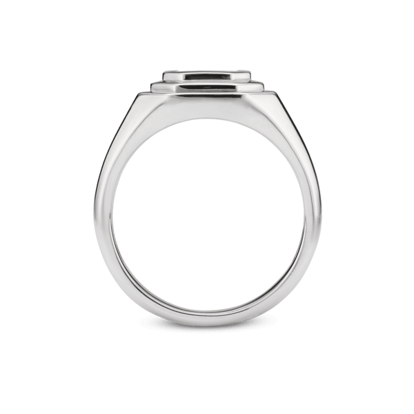 Profile view of the Lightbox Cut Collection ring in white gold