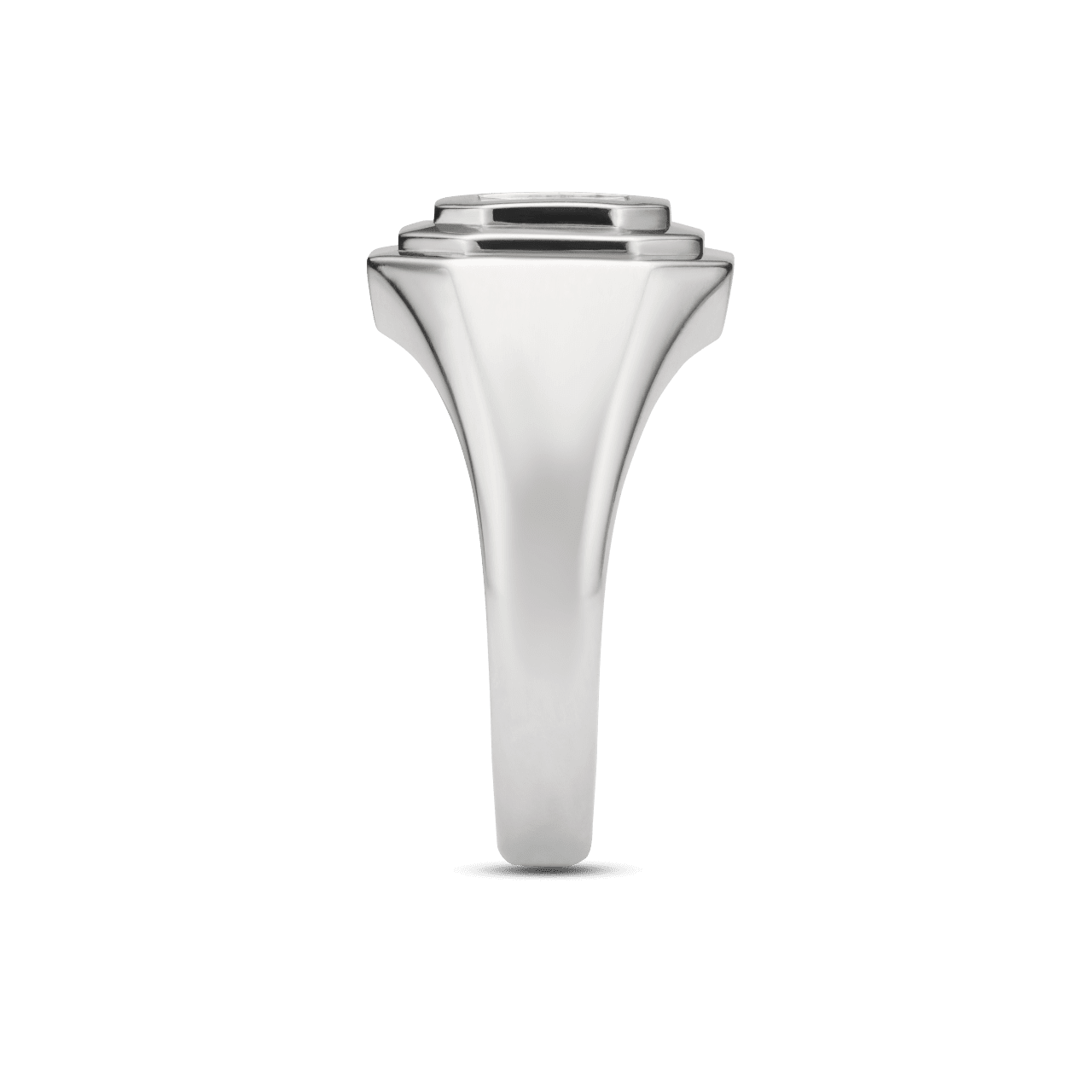 Side view of the Lightbox Cut Collection ring in white gold