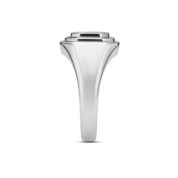 Side view of the Lightbox Cut Collection ring in white gold