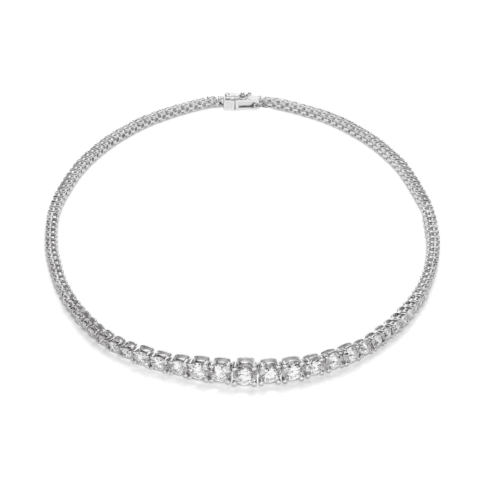 Front view of the Riviera tennis necklace