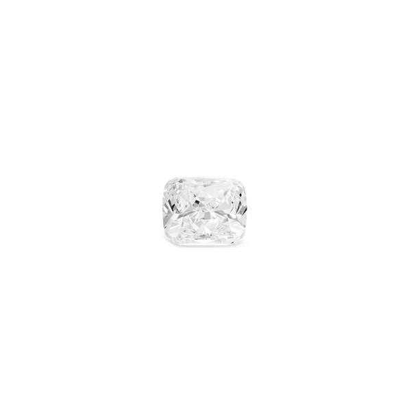 Front view of a 2.5 carat cushion cut lab-grown diamond
