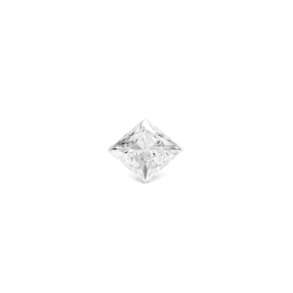 Front view of a 2.75 carat princess cut lab-grown diamond 