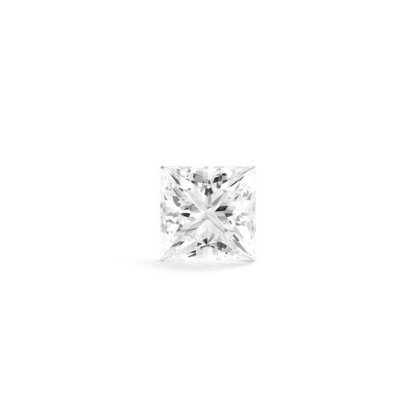 Top view of a 3 carat princess cut lab-grown diamond